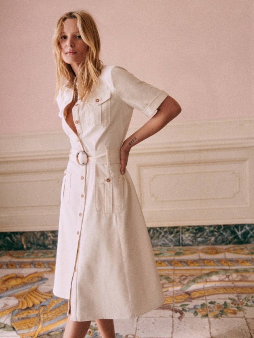 Sézane Raquel Dress in Cream